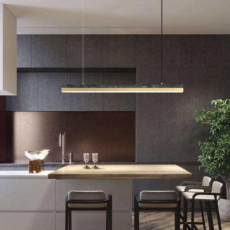 Luces colgantes de cocina grandes lineales Luz de la isla moderna acrílica para restaurante