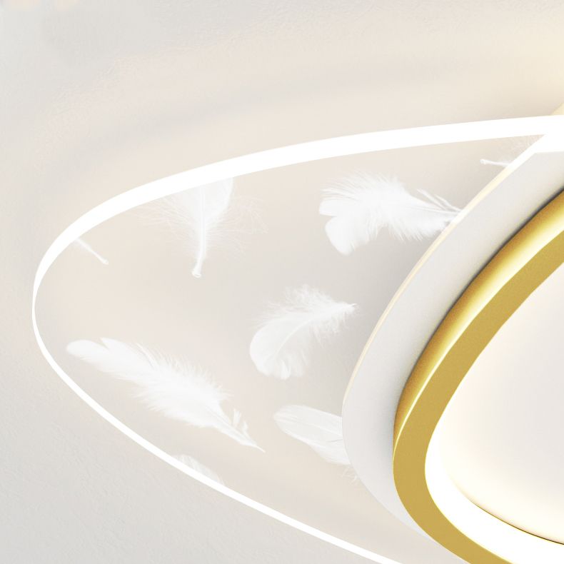 2 Light Geometry Ceiling Lamp Modern Style Metal Ceiling Lighting for Living Room