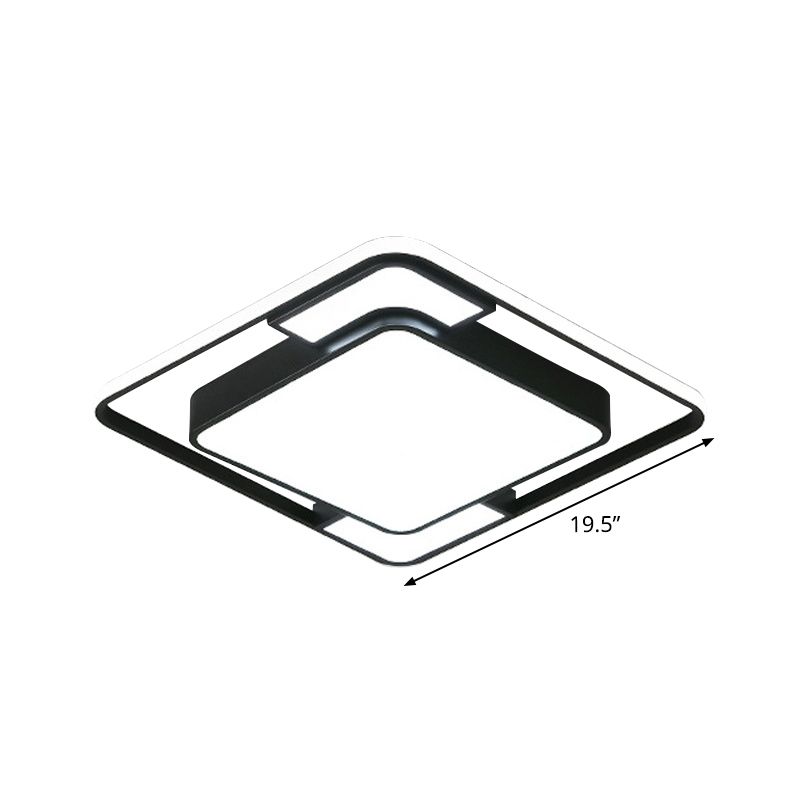 Vierkant/rond/rechthoekig acryl plafondinbouw Nordic zwarte LED inbouwverlichting in wit/3 kleuren licht
