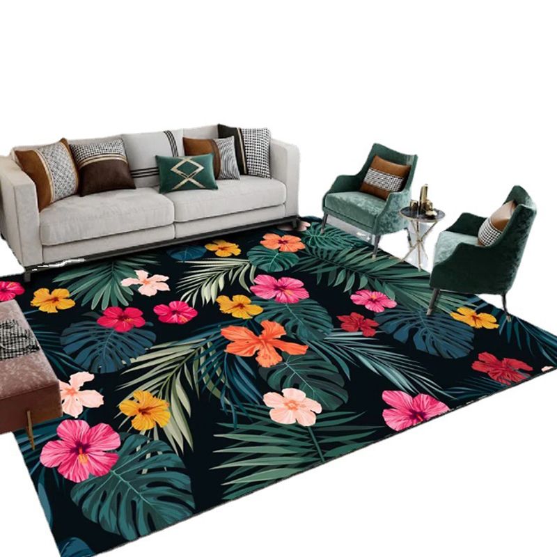 Moderne botanisch gedrukte tapijt polyester gebied Tapijt niet-slip achteruitbreiding binnen tapijt voor woonkamer