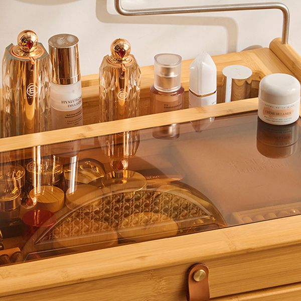 Contemporary Wood Vanity with 2/3 Storage Drawers Makeup Vanity Desk with Stool and Mirror