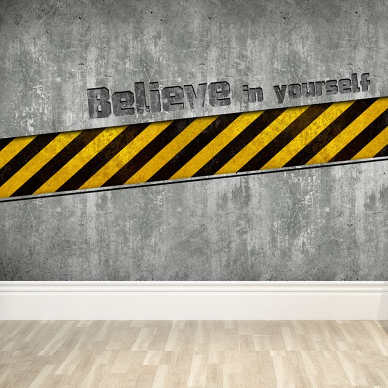 Steampunk Metal Wall Paper Mural for Boys Bedroom Customized Wall Art in Dark Color