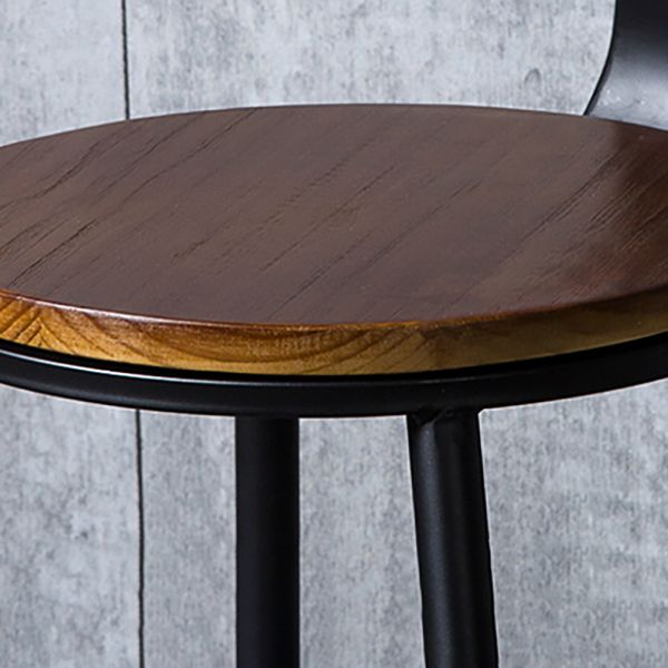 Industrial Style Backrest Counter Stool Iron Cafe Bar Stool with Seat and Pedal