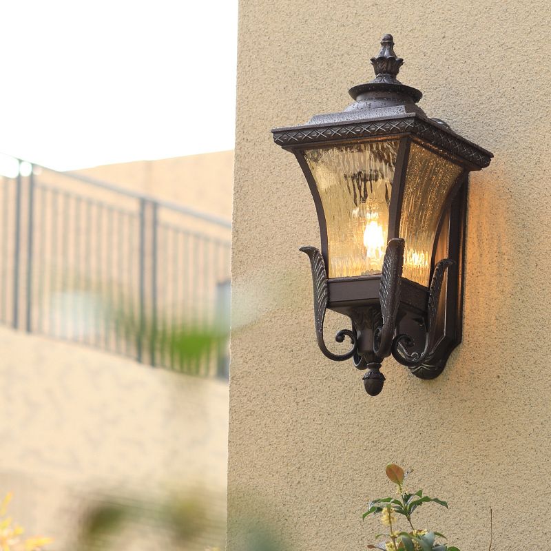 Logra de la luz de la pared de la linterna 1 cabeza de aluminio apliques de pared en negro con sombra acrílica