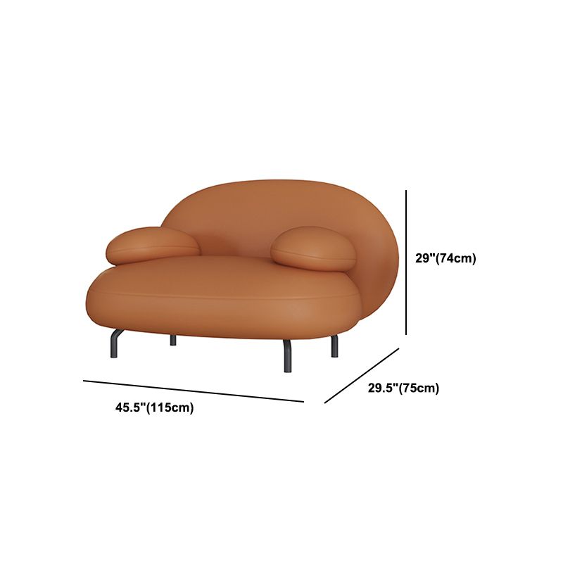 Contemporary Tight Back Settee Bench Pillow Top Arm Sofa Couch in Orange