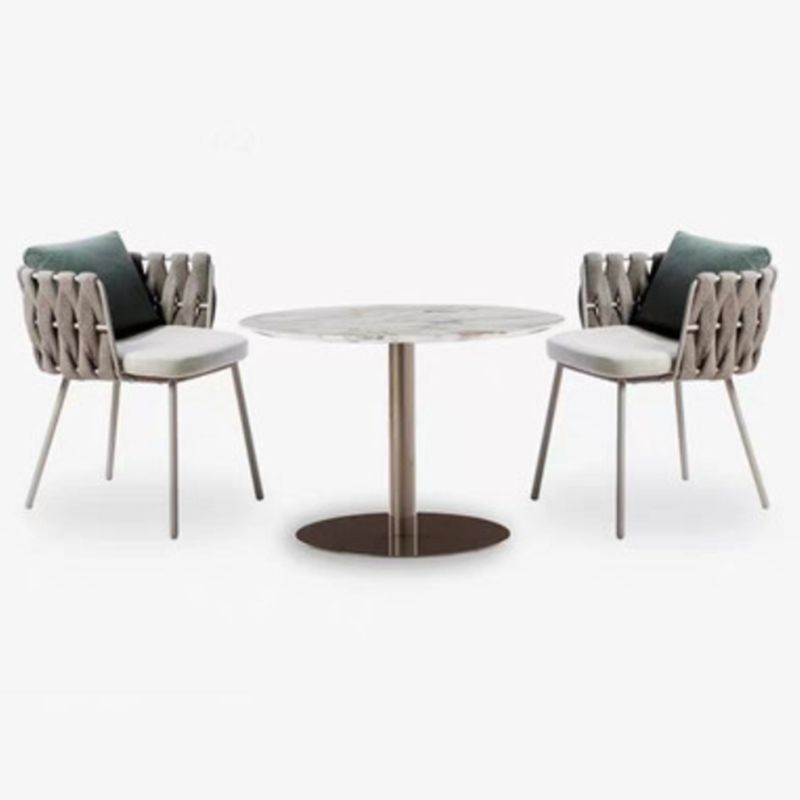 1/2/3/7 Pieces Bistro Table Set Stone and Metal Patio Dining Sets