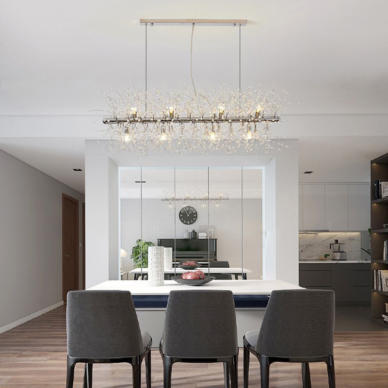 Firework Island Lighting Fixtures Crystal Minimalism Pendant Lighting Fixtures for Restaurant