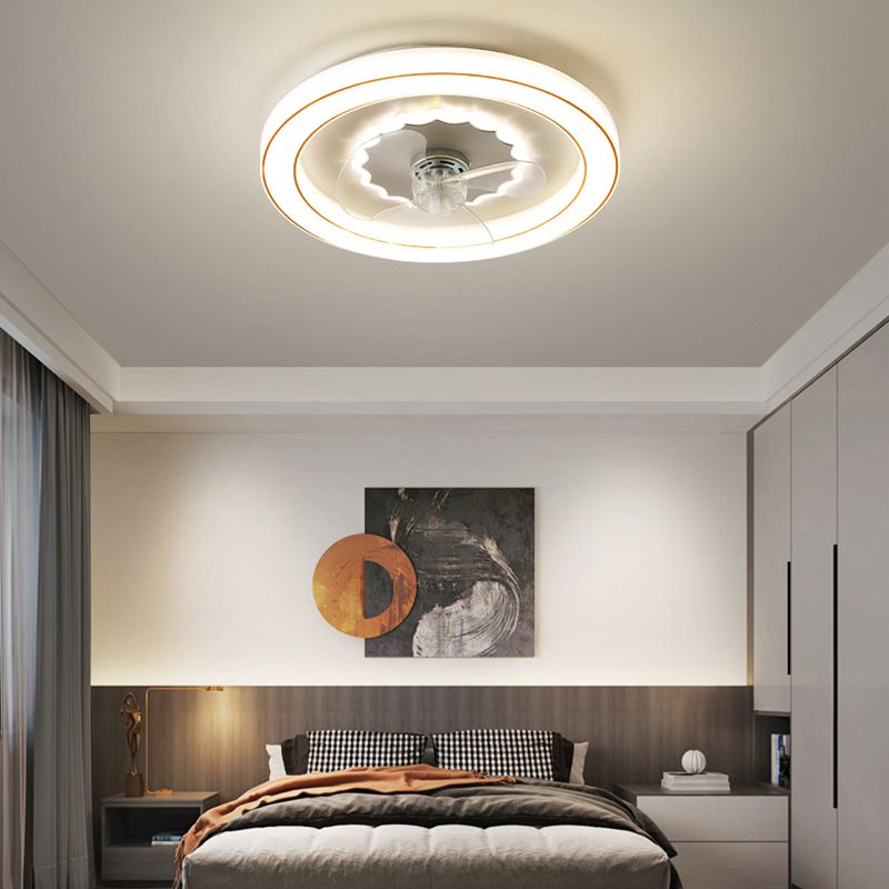 Kreisförmige Halbflush Mount Light Einfachheit Acryl Schlafzimmer LED Deckenventilator Licht