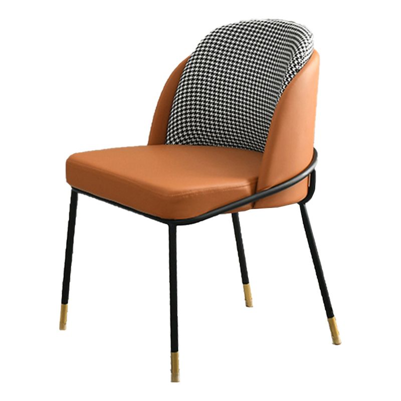 Upholstered Dining Chairs Nordic Style Armless Solid Back Chairs for Home