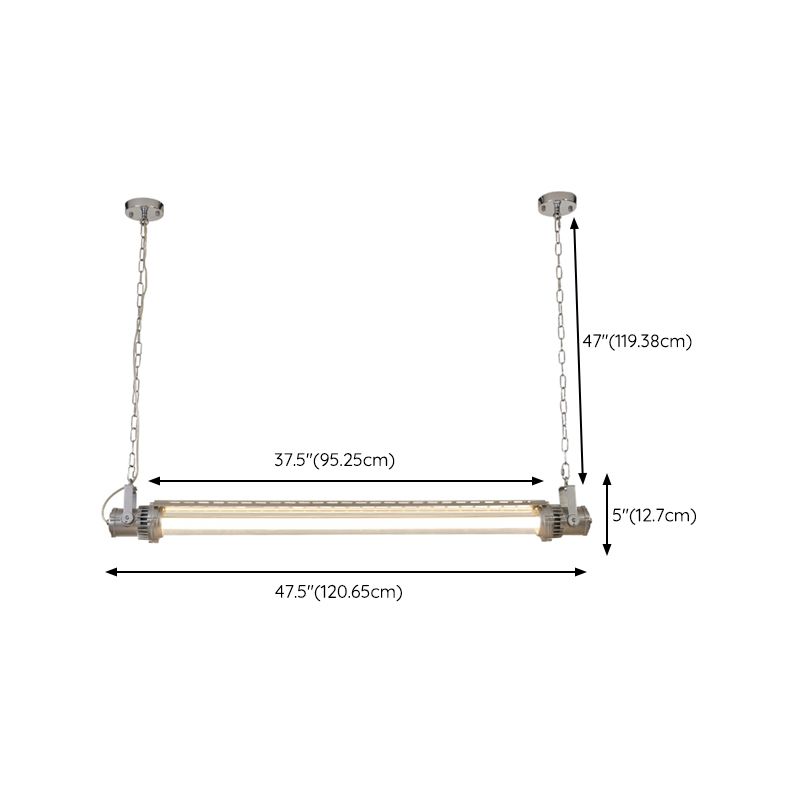 Modern Metal Ceiling Light Tube Shape Island Light with Acrylic Shade for Living Room