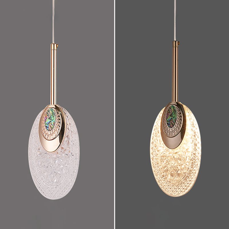Luminaires suspendus en or lampe de suspension simplicité avec une teinte acrylique claire