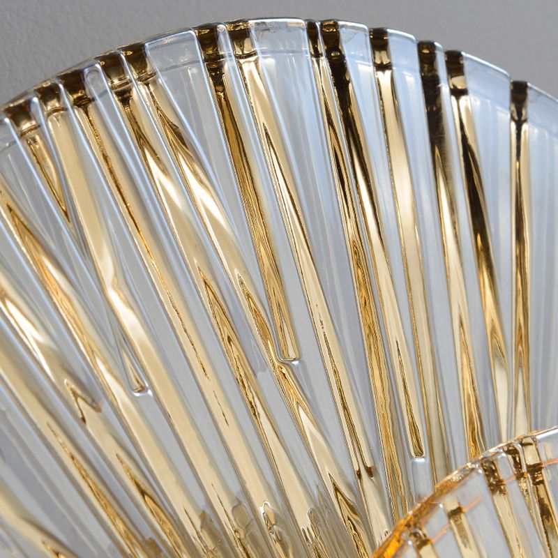 LED Modern Metal Wall Sconce Flower Shape Wall Light with Glass Shade for Bedroom