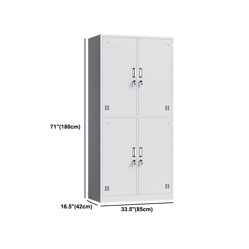 White Steel Wardrobe Cabinet Contemporary Hinged Wardrobe Closet