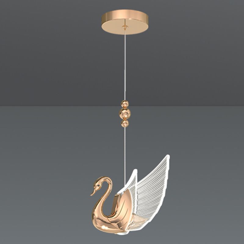 Swan Shape 1 Head plafond Pendant lampe Postmodern Metal Metal Plafond Light for Dinning Room Bedroom