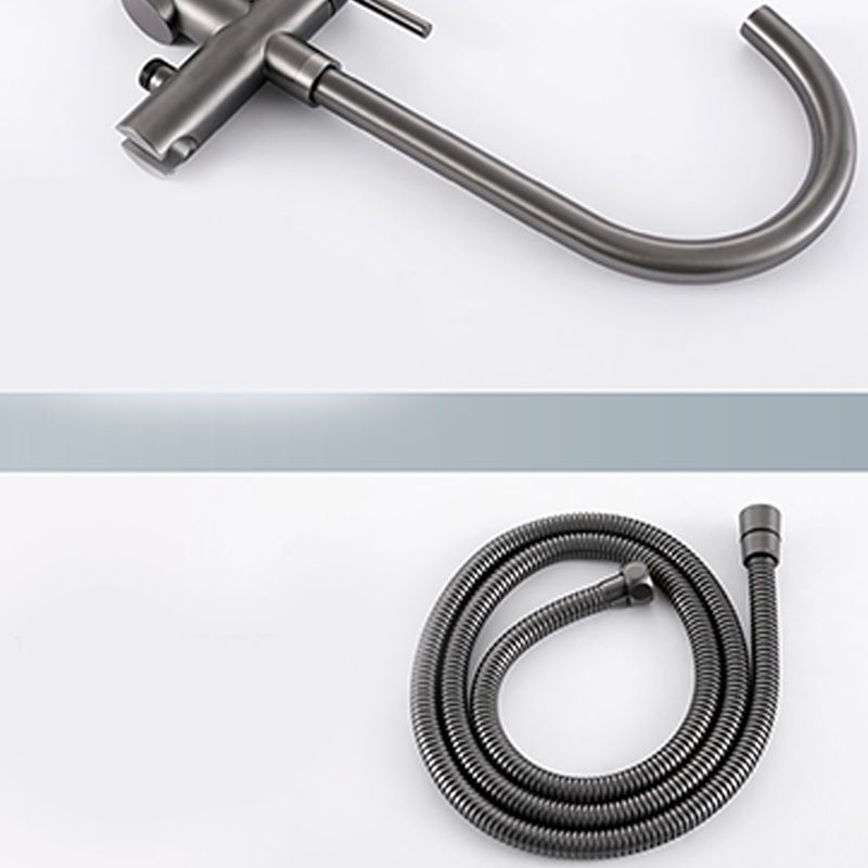 Contemporary Bathroom Faucet Floor Mounted Copper One Handle Freestanding Bathtub Faucet