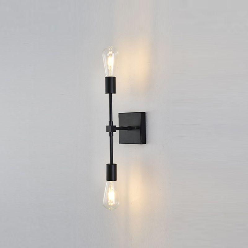 Nordic Style Metal Wall Light Minimalist 2 Lights Wall Sconce for Bedroom
