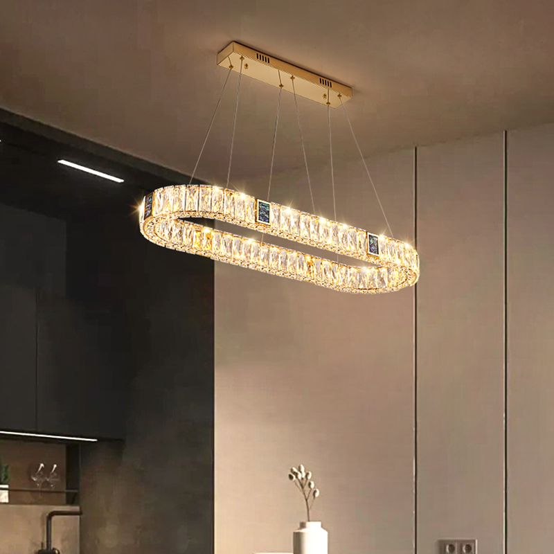 Geometrische Formen Deckenpendelleuchte Licht moderner Luxusstil Kristallleuchte Lampe
