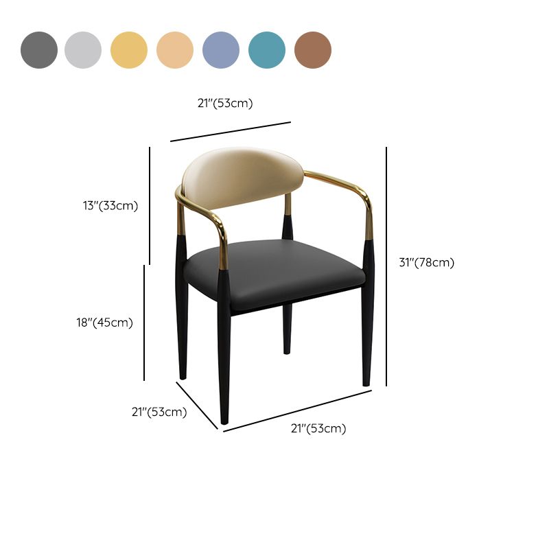 Faux Leather Dining Side Chair Open Back Home Dining Side Chair