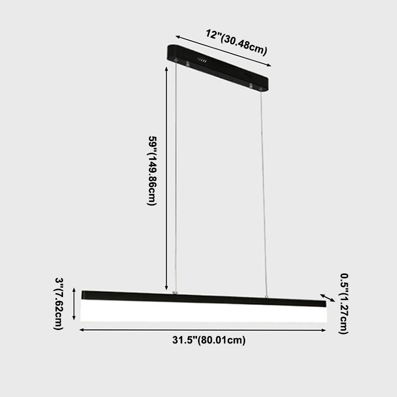 Lámpara colgante de rectángulo LED de lámpara colgante simple para el comedor de la oficina del comedor