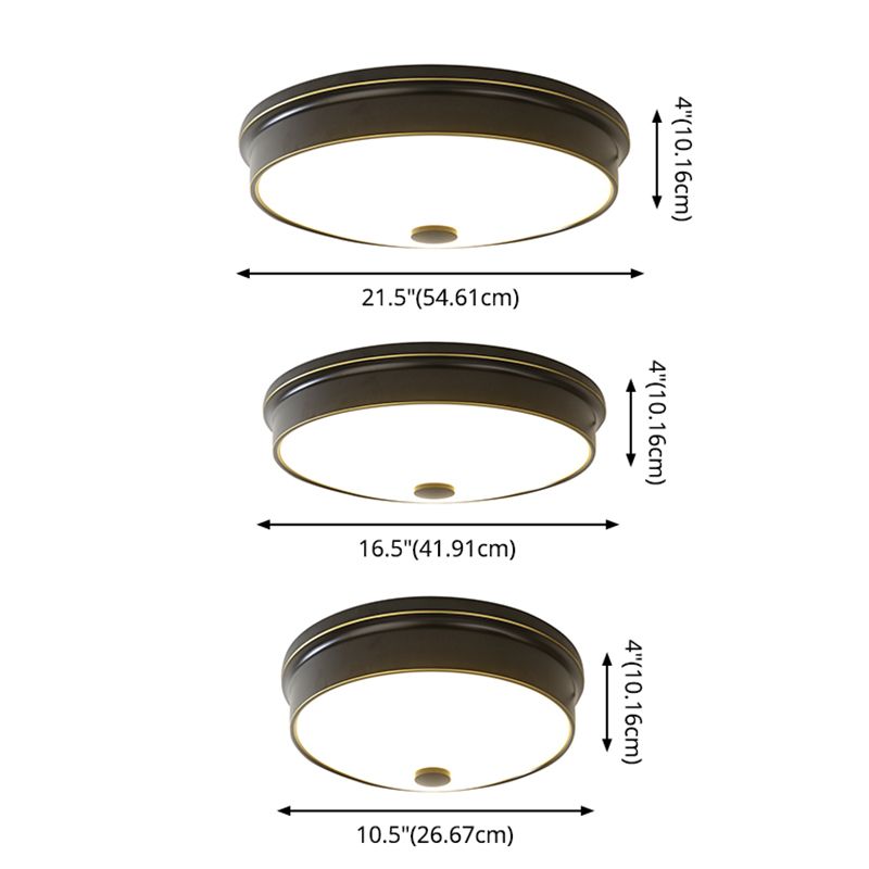 Rustikale einfache Metall-Flush-Halterung Deckenlampe runde Form LED Flush Mount Beleuchtung für Schlafzimmer