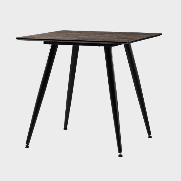 Mesa de comedor de estilo industrial Mesa de comedor marrón 4 patas con marco negro