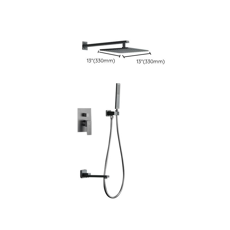 Modern Style Shower System Copper Rectangle Ceiling Mounted Shower System
