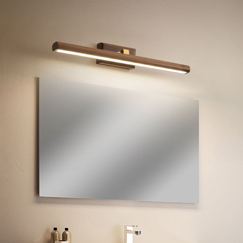 Modern Nordic LED Mirror Light Rotatable Wooden Wall Sconce Light for Bedroom Bathroom