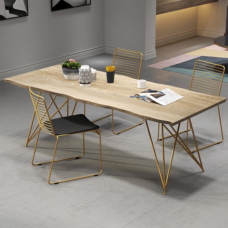 Mesa de comedor de rectángulo de lujo tradicional pino mesa de madera maciza con 4 patas