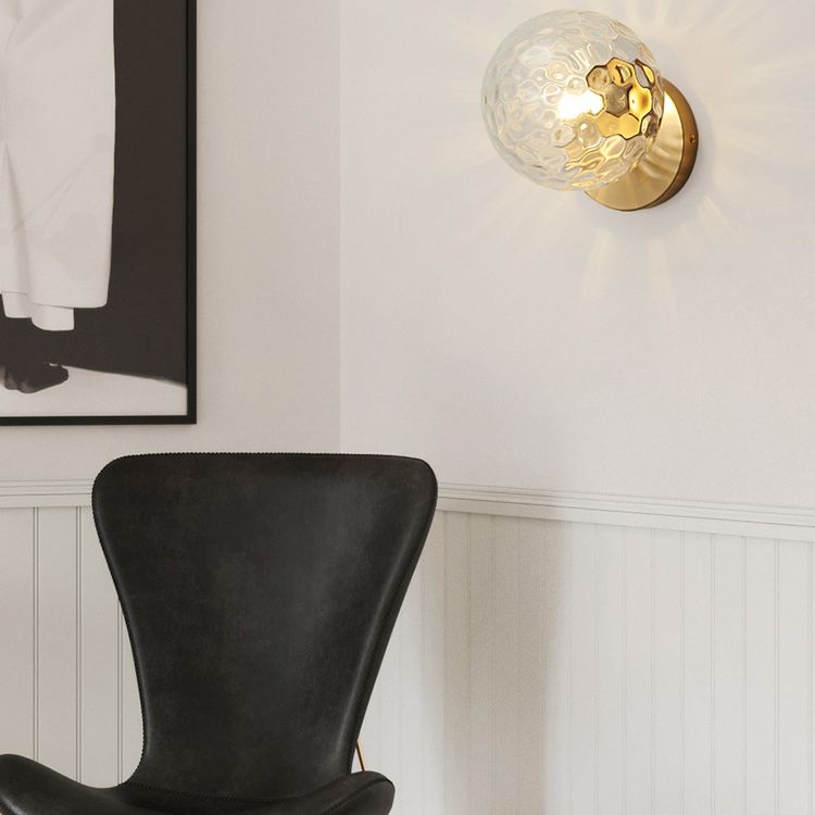 Globe Glass Wall Mounted Lighting Minimalist Style Wall Sconce Lighting for Bedroom
