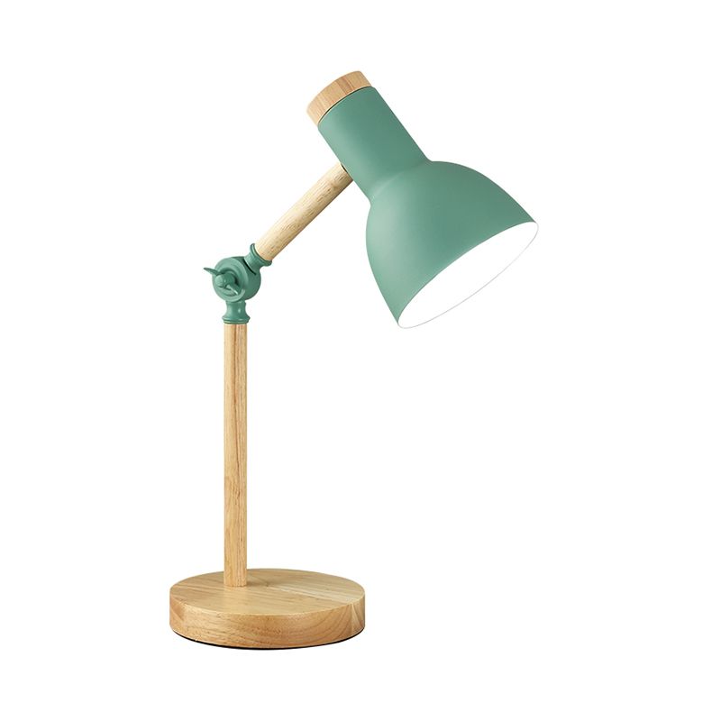 Macaron Dome Lettura Libro Light Metal 1 Light Study Room Lampada in bianco/nero/rosa con braccio in legno rotabile
