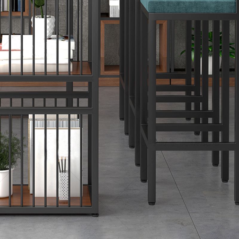 Modern 1/4/7 Pieces Bar Table Set Rectangle Pine Wood Counter Table with High Stools