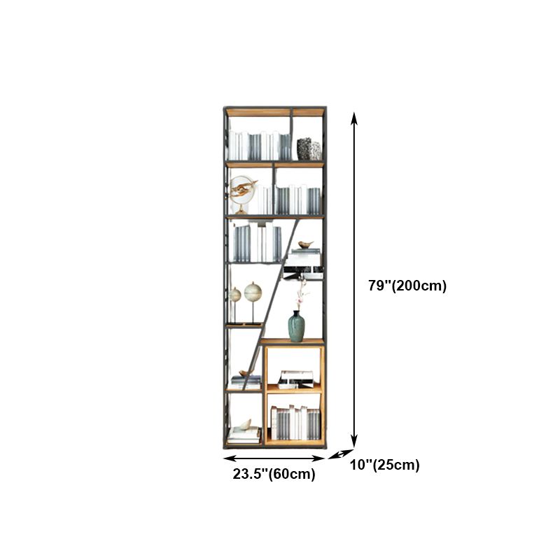 Modern Bookcase Metal and Wooden Shelf Bookcase for Study Room