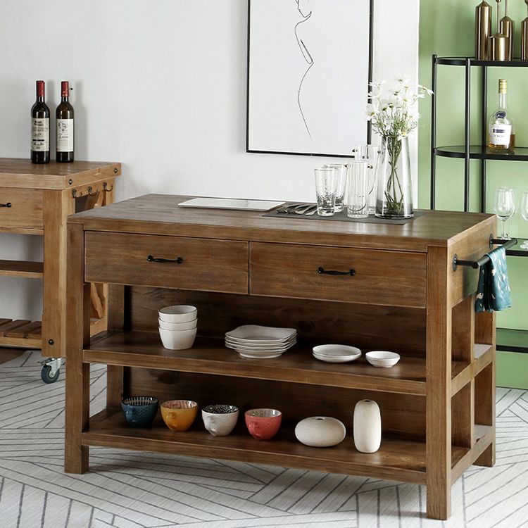 Modern Stationary Kitchen Island table Wood Kitchen Island table
