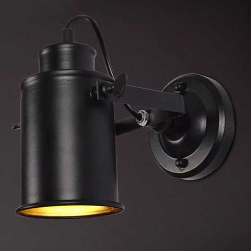 Metallzylinderwand montierte Lampen Industrial Style 1 Licht Wandleuchte Leuchte