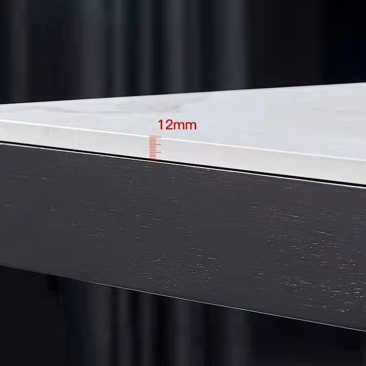 4 Legs Dining Table Industrial Stone Dining Table with Black Frame