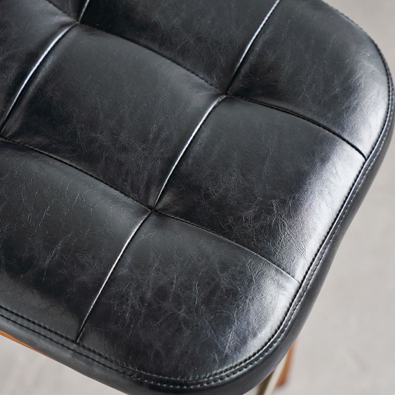 Modern Style Bar Stool Leather Backrest Bar Stools with Wooden Base