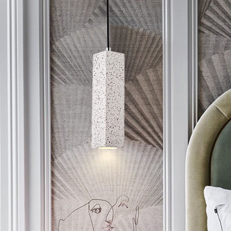 MODERN CUBUM CUBOID DROP PENDANT Light Nordic Marble 1 tête de lit de lit plafond LED en blanc