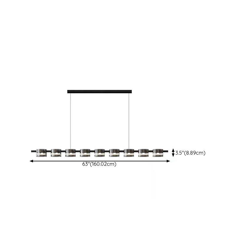 1 Light Chandelier Lighting Fixtures Modern Glass Hanging Lamp Kit in Black