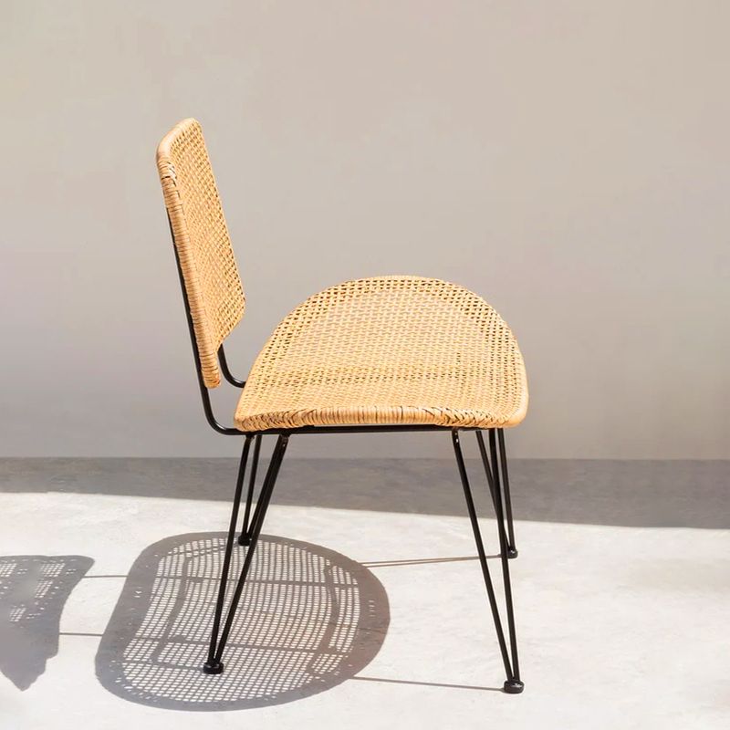 Tropical Patio Dining Chair Armless Rattan Outdoors Dining Chairs