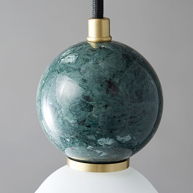 Marble Sphérique Shade Hanging Lights Modern Style 1 Tête Hanging Mount Fixture For Bedroom