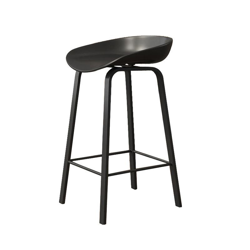 Indoor Contemporary Plastic Bucket Seat Bar Stool with Footrest