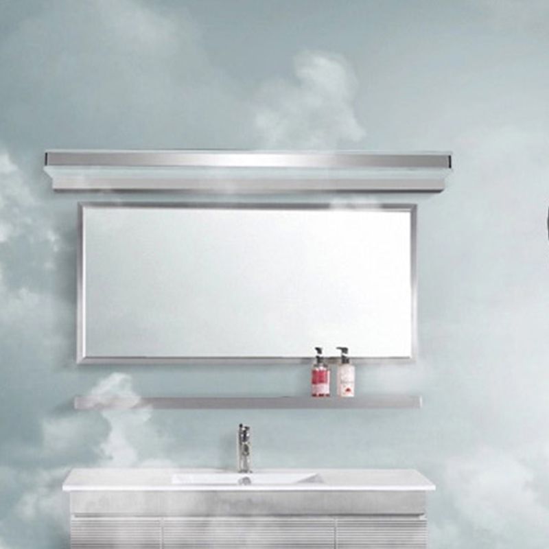 Silver Modern Simple Mirror Light Nordic Metal LED Mirror Lamp Fixture for Bathroom