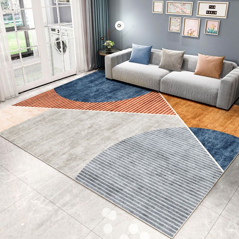 Fancy Modern Carpet Gray Geometric Orint Rug Polyester Anti-Slip Area Tapje voor woonkamer