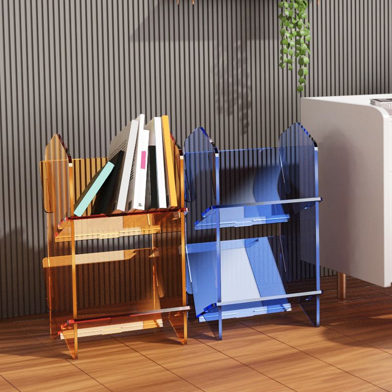 Modern Acrylic Bookcase, Geometric Bookshelf for Any Room, 12.5" L X 10" W