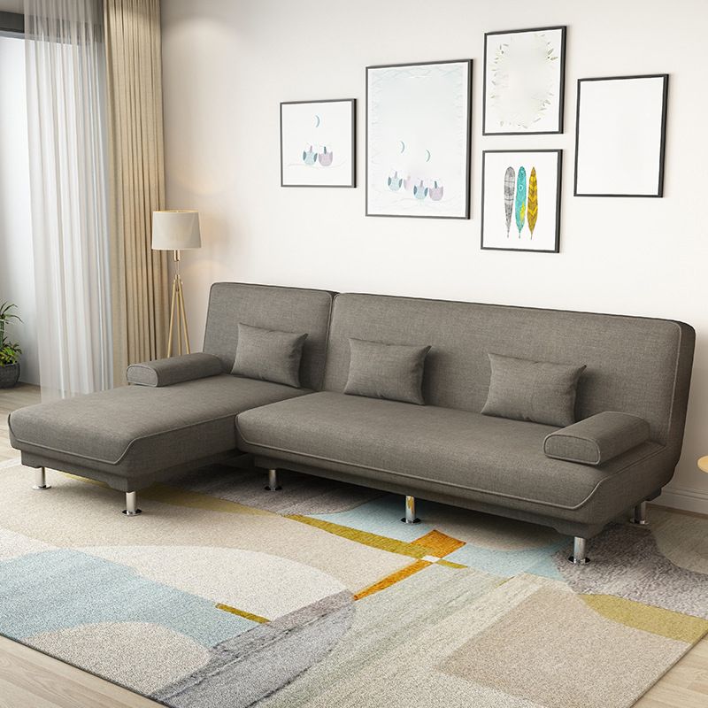 Modern Fabric/Faux Leather Sofa with Pillow Top Arm for Living Room
