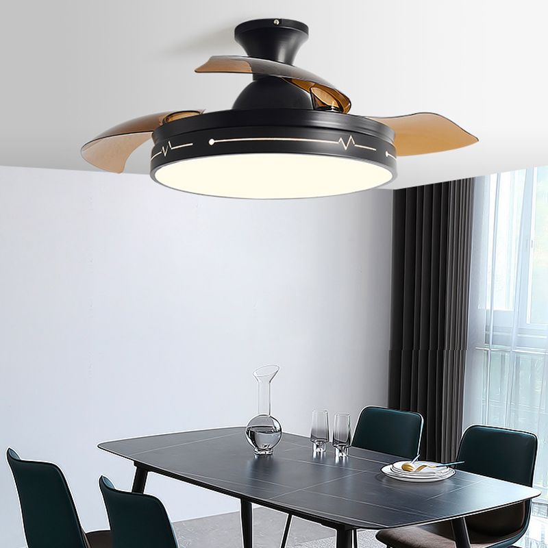 Modern LED Ceiling Fan Light Minimalist Flush Mount Light for Living Room