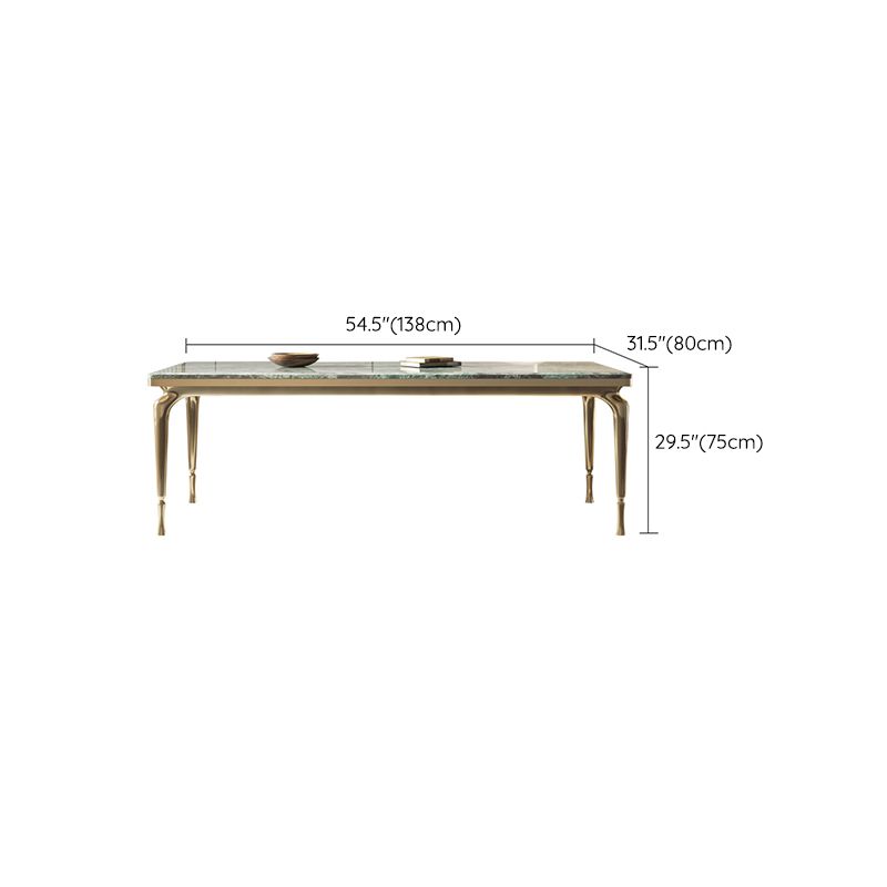 1/4/6 Pieces Glam Green Stone Top Metal Frame Dining Set for Home