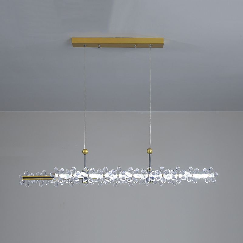 Modernism Single Golden Finish Ceiling Light LED Kitchen Island Lighting