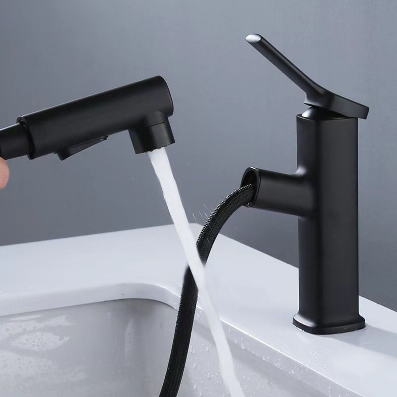 Contemporary Vessel Faucet Pull-out Centerset Faucet with Swivel Spout