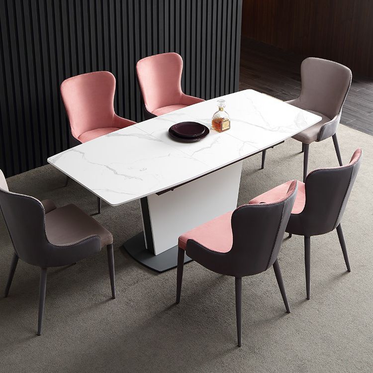 Stone Top Dining Table Set 1/4/5/7 Pieces Modern White Indoor Dinette Set